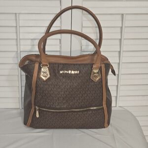 Michael Kors Dark Brown and Tan Satchel